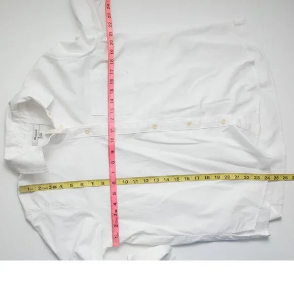 Madewell Pleated Shirt Tencel Edition Top Button Down Top Classic Size XXS New - Picture 6 of 6
